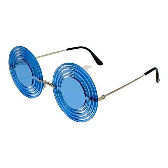 6091 | Blue Round Novelty Sunglasses - Picture 2 of 5